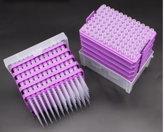 Konfu Medical jetable en plastique PP 10UL offre spéciale autoclavage stérile longueur étendue embouts de Pipette universels en rack avec filtre